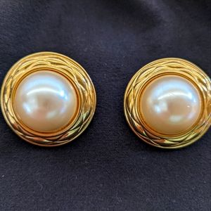 Faux Pearl Clip On Earrings MATCHING BROOCH SOLD SEPARATELY see picture